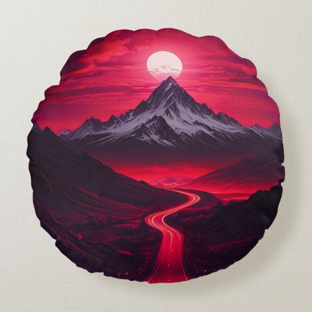 Malaysischer Sonnenuntergang Rundes Kissen (Vorderseite)