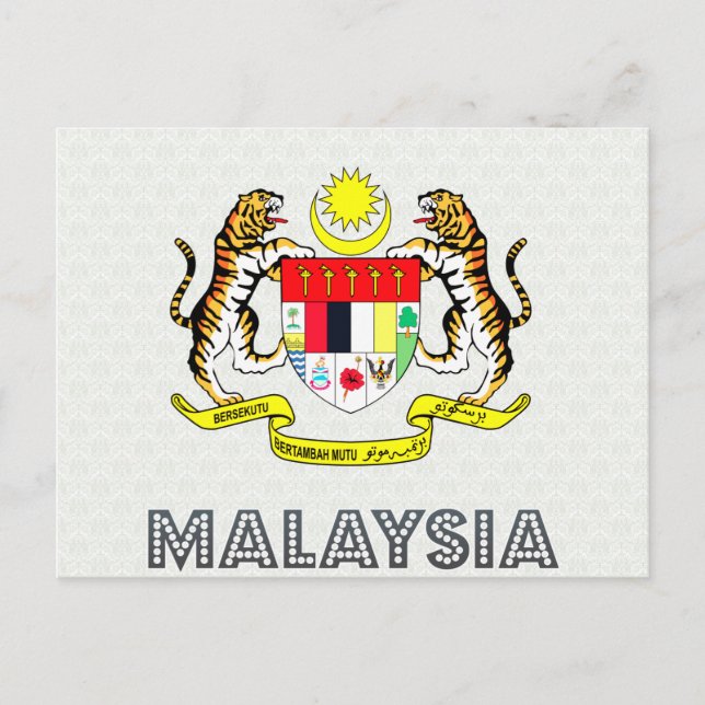 Malaysischer Wappen Postkarte (Vorderseite)