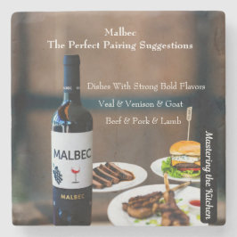 Malbec Wein-Paarungsleitfaden/Meisterung der Küche Steinuntersetzer