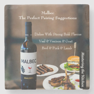Malbec Wein-Paarungsleitfaden/Meisterung der Küche Steinuntersetzer