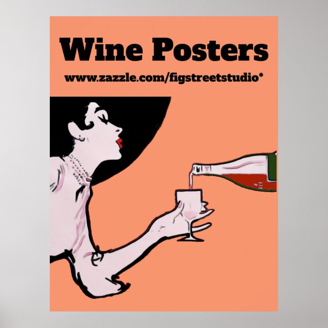 Malbec Wine Vintag Lady Posters Poster (Vorne)