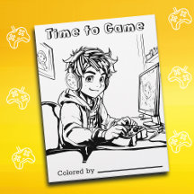Malbuch für Kinder | Anime-Gamer-Spielzeit