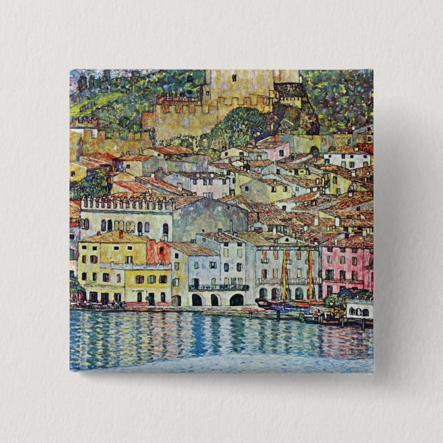 Malcena beim Gardasee durch Gustav Klimt Button (Vorderseite)