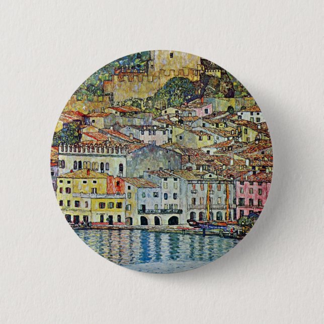Malcesine am Gardasee Von Gustav Klimt Button (Vorderseite)