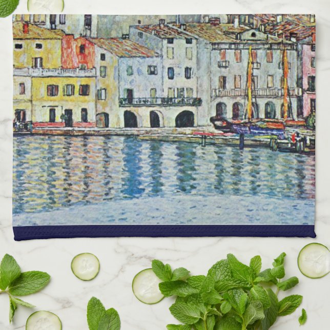 Malcesine am Gardasee Von Gustav Klimt Geschirrtuch (Gefaltet)