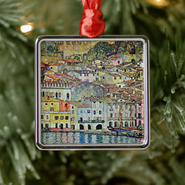 Malcesine am Gardasee Von Gustav Klimt Silbernes Ornament (Baum)