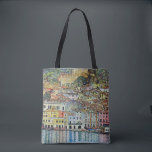 Malcesine am Gardasee Von Gustav Klimt Tasche<br><div class="desc">Schöne Tote-Taschen im Überdruck! Erhältlich in zwei Stilen und zwei Größen! Malcesine am Gardasee (1913) von Gustav Klimt ist ein Vintages Viktorianisches Jugendstil-Gemälde, das sich durch seine Jugendstilkunst auszeichnet. Eine schöne Aussicht auf die italienische Stadt Malcesine mit Gebäude und Häusern am Rande des Hafens. Die Zuhause und Boote reflektieren das...</div>