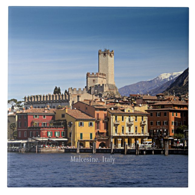 Malcesine, Italien - landschaftliche Landschaft Fliese (Vorderseite)