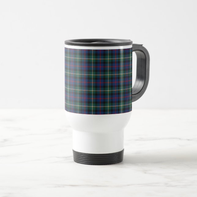 Malcolm Clan Dark Blue und Green Tartan Reisebecher (VorderseiteRechts)