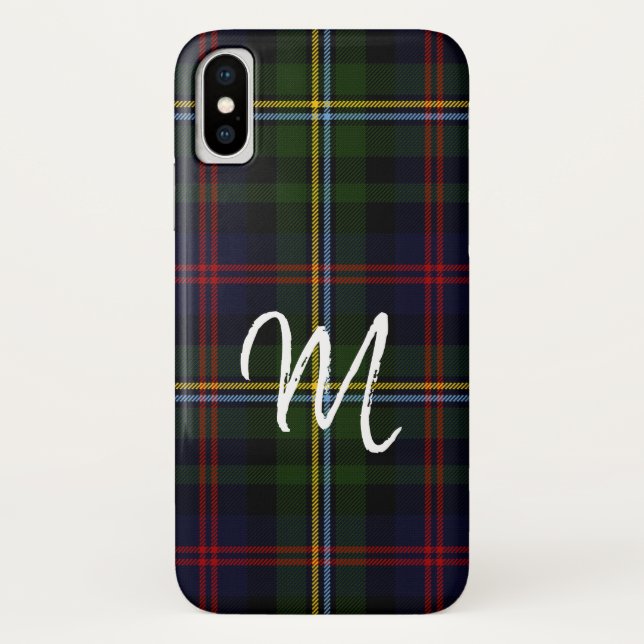 Malcolm mit Monogramm Tartan karierter iPhone X Case-Mate iPhone Hülle (Rückseite)