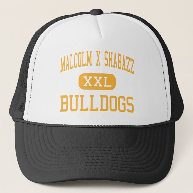 Malcolm X Shabazz - Bulldoggen - hoch - Newark Truckerkappe (Vorderseite)