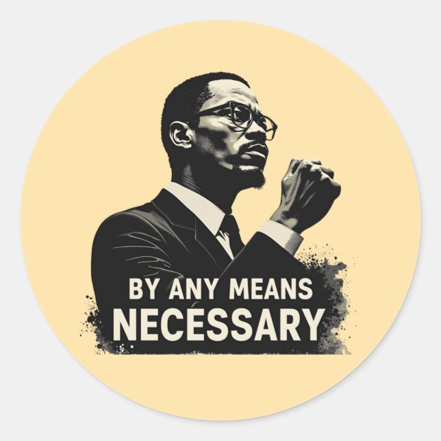 Malcolm X Tribute Silhouette - Inspiration Runder Aufkleber (Vorderseite)