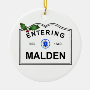 Malden MA Keramik Ornament