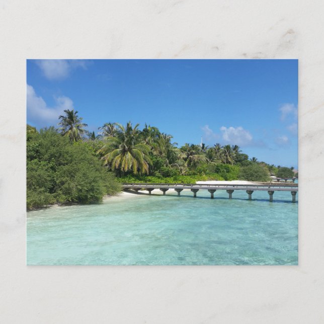 Maldives Beach Boardwalk Postkarte (Vorderseite)