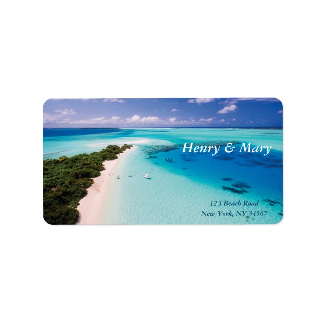 Maldives Beach (personalisierter Name und Anschrif Adressaufkleber (Vorne)