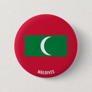 Maldives Flag Cute Patriotic Button