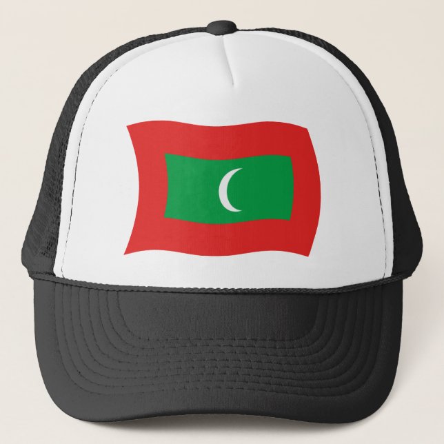 Maldives Flag Hat Truckerkappe (Vorderseite)