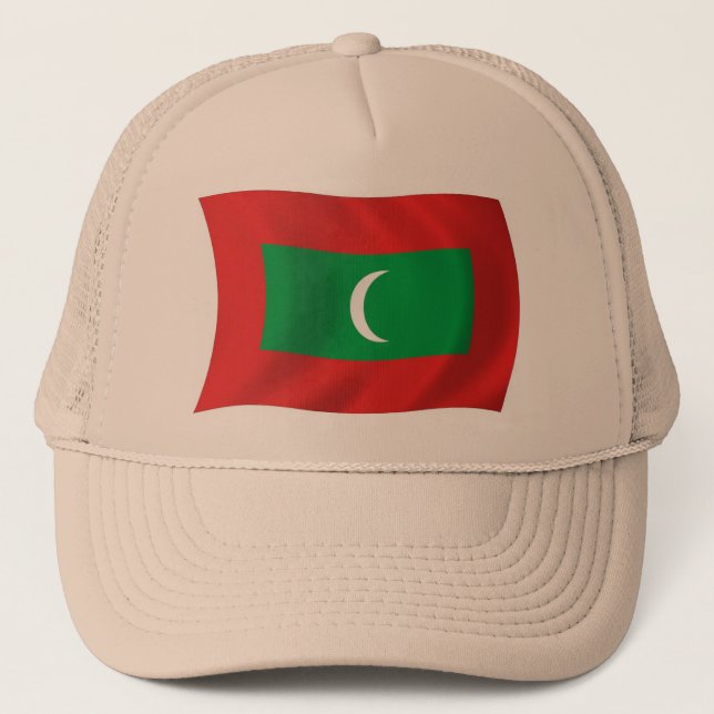 Maldives Flag Hat Truckerkappe (Vorderseite)