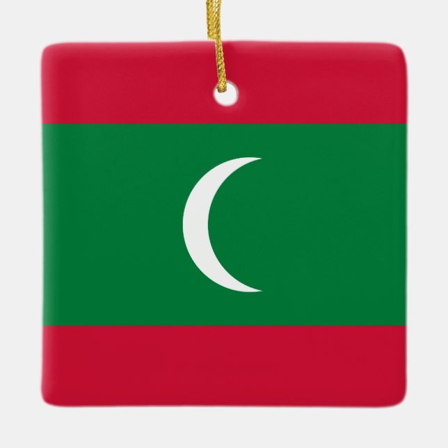 Maldives Flag  Keramikornament (Vorderseite)
