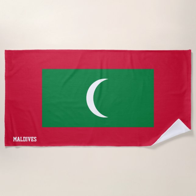 Maldives Flag Splendid Patriotic Strandtuch (Vorderseite)