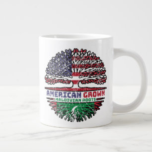Maldives Maldivian American USA Tree Roots Flag Jumbo-Tasse
