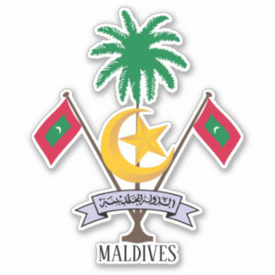 Maldives National Emblem Patriotic Aufkleber