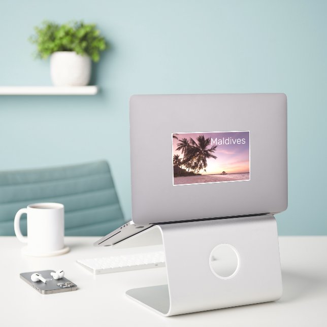 Maldives Ocean Indian Beach Sunset Island Souvenir Aufkleber (Laptop auf Schreibtisch)