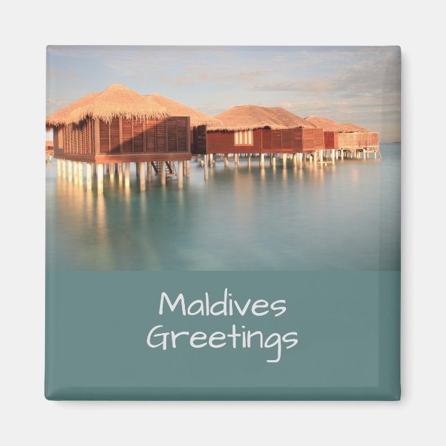 Maldives Paradise Beach Bungalows Souvenir Magnet (Vorne)