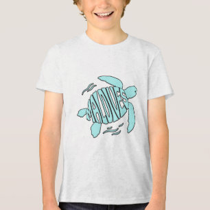 Maldives-Seeschildkröte - Tropische Blaue Typograf Tri-Blend Shirt