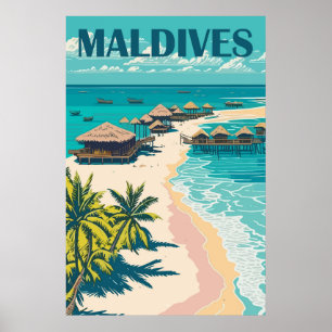 Maldives Travel Poster