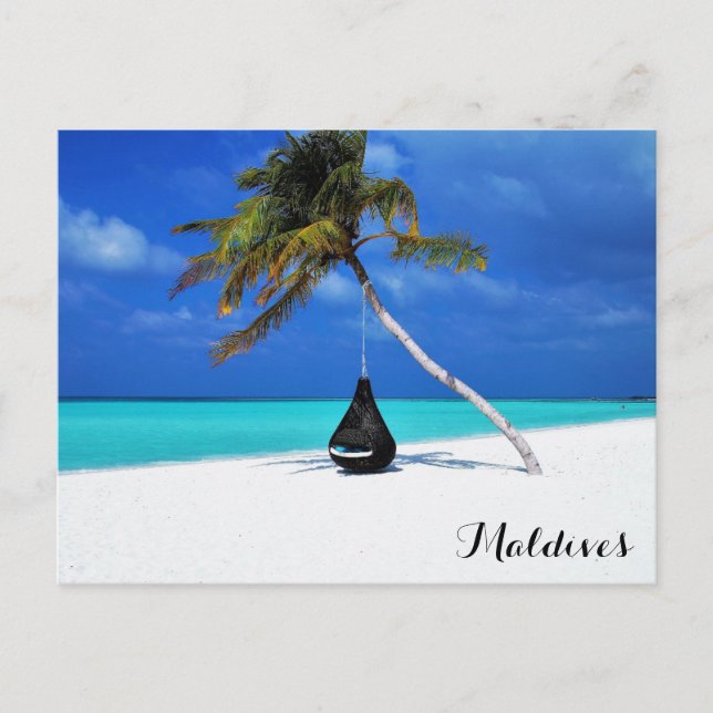 Maldives Tropical Beach Travel Foto Postkarte (Vorderseite)