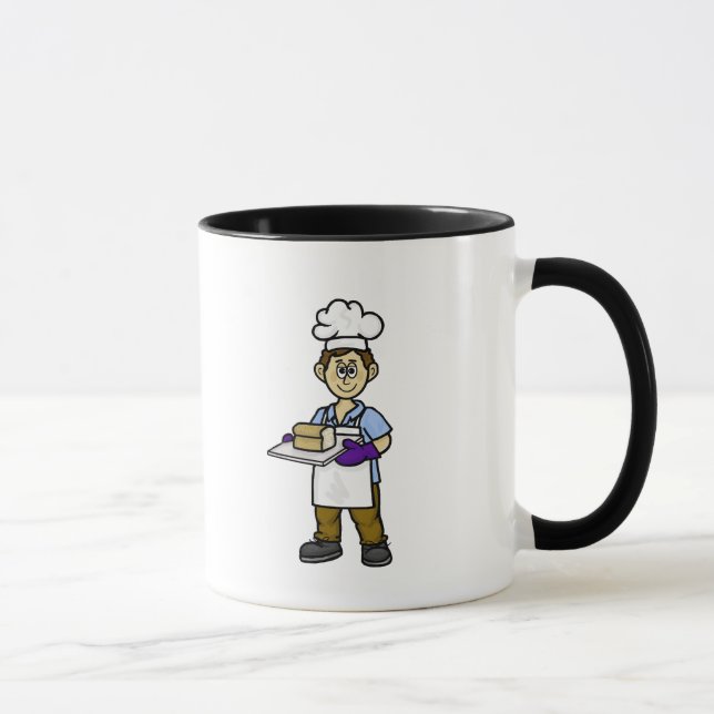 Male Baker personalisierte Mug Tasse (Rechts)