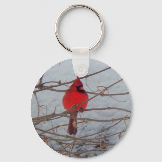 Male Cardinal Schlüsselanhänger (Vorderseite)