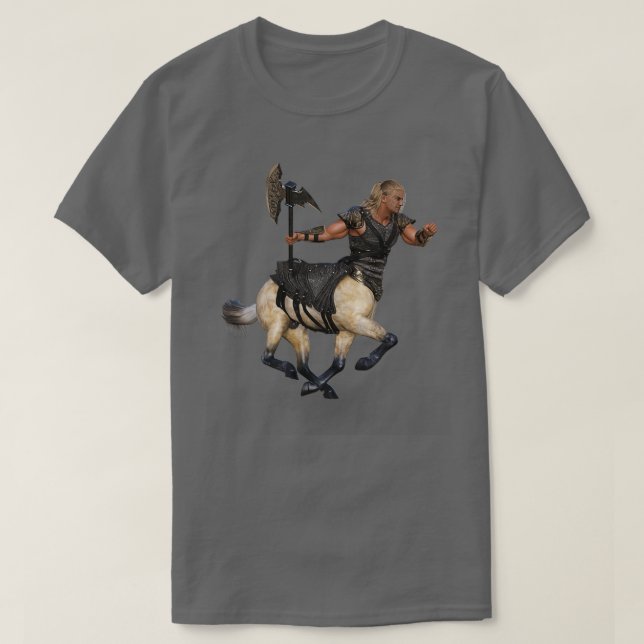 Male Centaur with Axe and Armor T-Shirt (Design vorne)