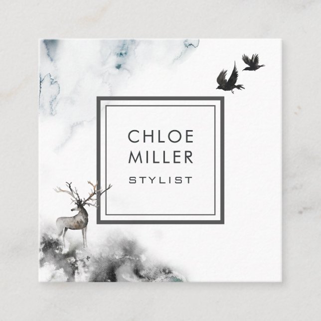 Mâle enchanté de carte de visite de carré de forêt (Devant)