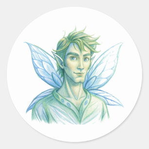 Male Fairy Runder Aufkleber