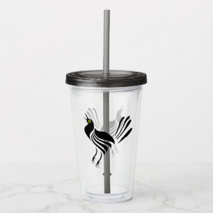 Male Grackle Black Bird Acryltrinkbecher