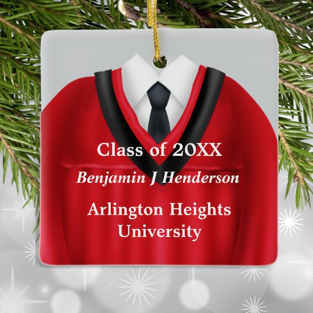 Male Grad Gown Red and Black Ornament (Von Creator hochgeladen)