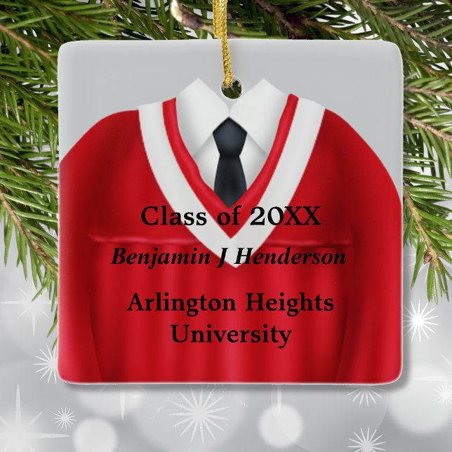 Male Grad Gown Red and White Ornament (Von Creator hochgeladen)