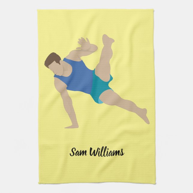 Male Gymnast Geschirrtuch (Vertikal)