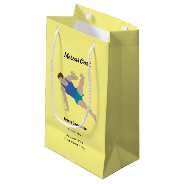 Male Gymnast Kleine Geschenktüte (Vorderseite Schrägansicht)