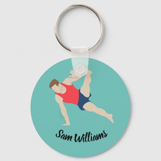 Male Gymnast Schlüsselanhänger (Vorderseite)