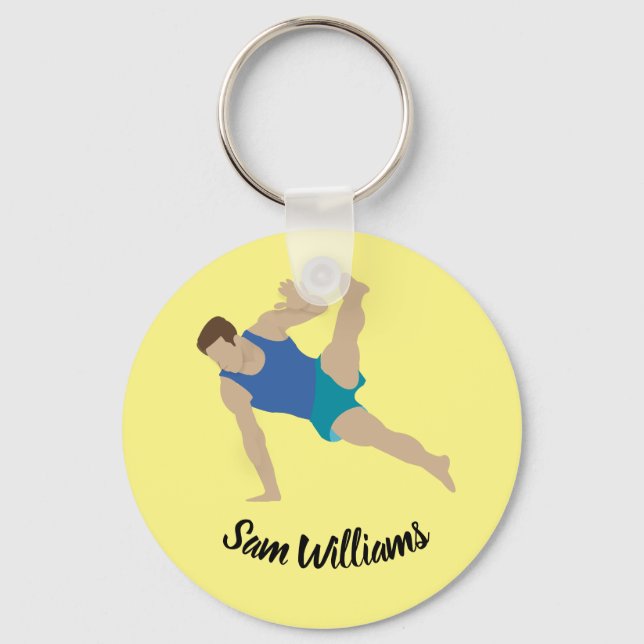 Male Gymnast Schlüsselanhänger (Vorderseite)