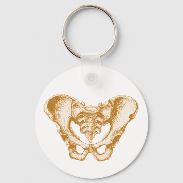 Male Pelvis Sepia Schlüsselanhänger (Vorderseite)