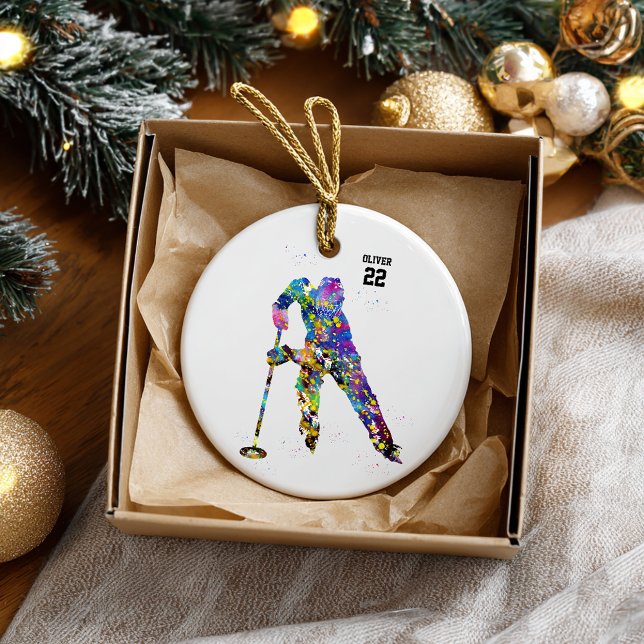 Male Ringette Player Keramik Ornament (Von Creator hochgeladen)
