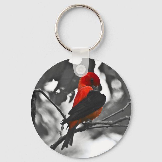 Male Scarlet Tanager Schlüsselanhänger (Vorderseite)