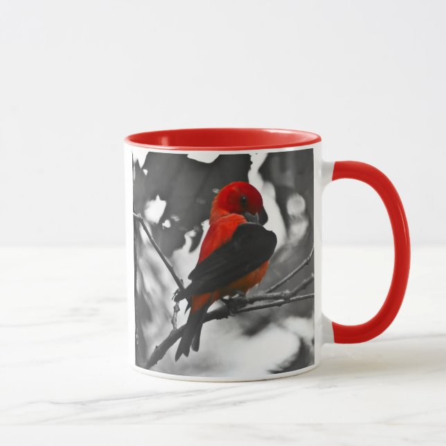 Male Scarlet Tanager Tasse (Rechts)