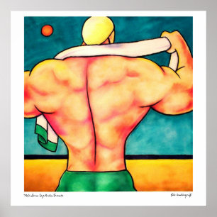 Male Swim Cap Green Trunks Poster