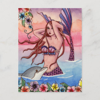 Maleah - Carte Postale Dolphin Mermaid