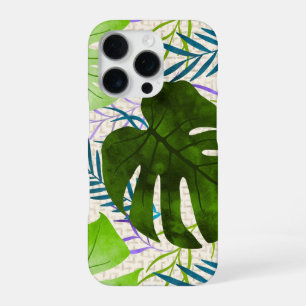 Maleah Monstera Tropisch Hawaiian Aquarell-Grün iPhone 16 Pro Hülle